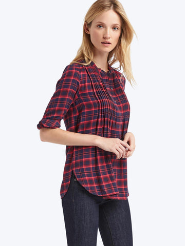 Plaid pintuck popover