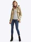 Twill short hooded trench