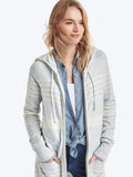 Stripe hooded cocoon sweater