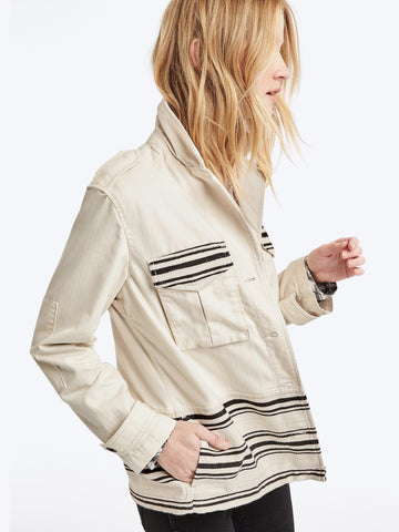 Textured stripe utility jacket