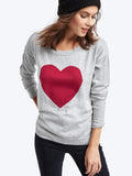 Heart intarsia drop shoulder sweater