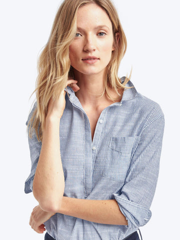 Boyfriend pinstripe popover