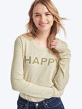 Happy intarsia crewneck sweater