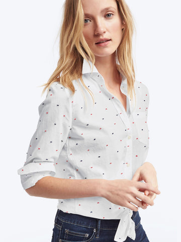 New fitted boyfriend clip dot shirt